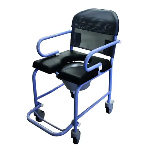 Fauteuil de Douche Compact à 4 Roues avec Accoudoirs Escamotables