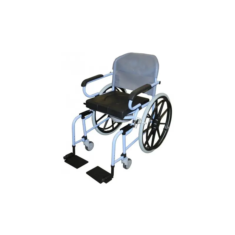 Fauteuil de Douche Large à Grandes Roues avec Accoudoirs Escamotables