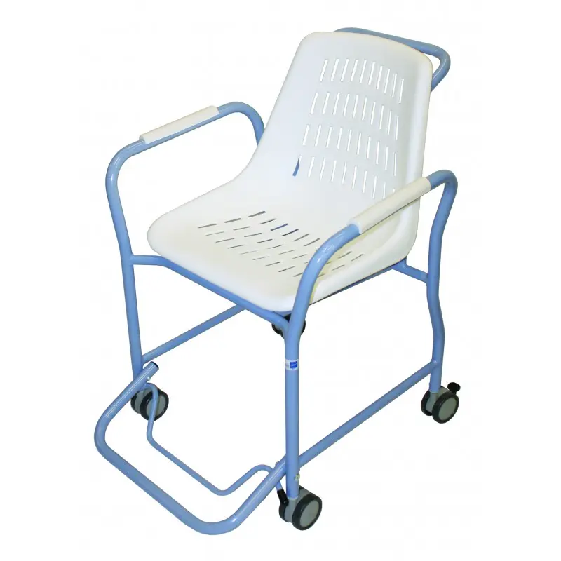 Chaise de Douche à Roulettes avec Accoudoirs et Marchepied