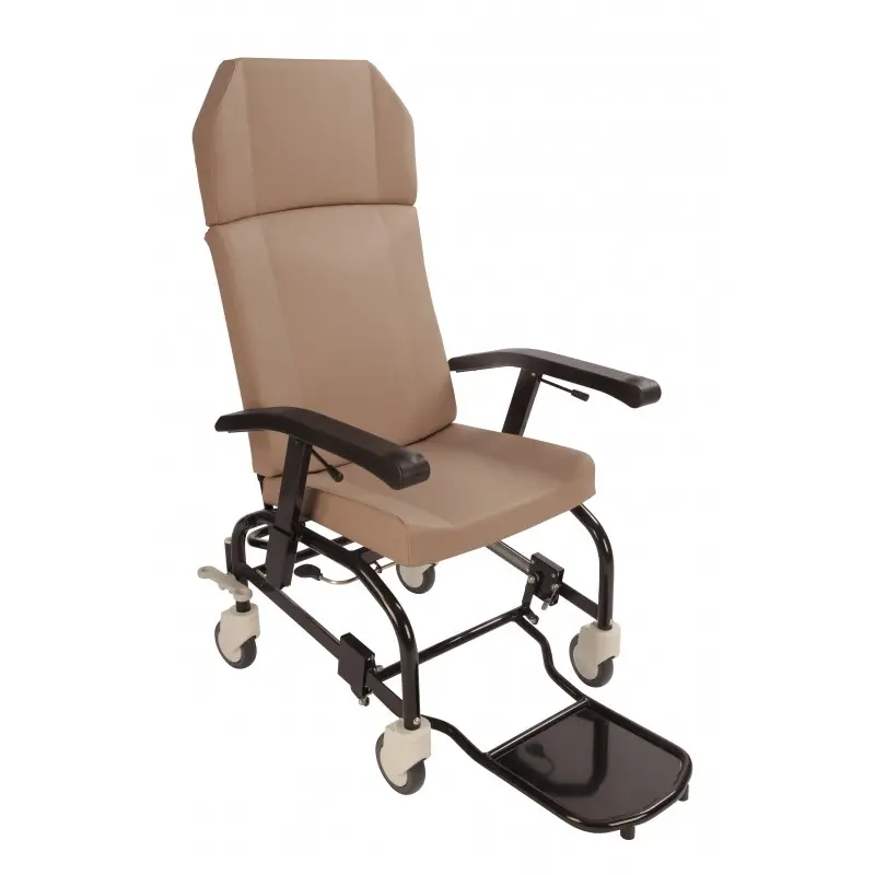 Fauteuil de Repos à Roues avec Freinage Centralisé et Appui-Tête Amovible