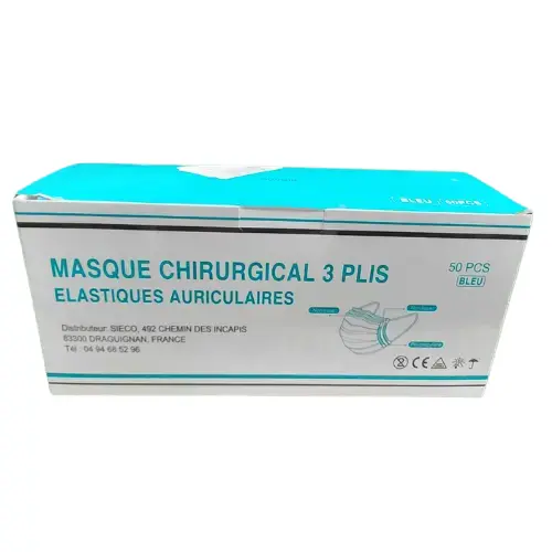 Masques chirurgicaux 3 plis type II - par 50