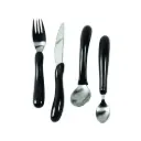 Kit de 4 couverts plastique noir ERGO