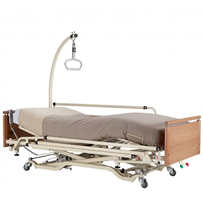 [9011040] Lit médicalisé Alzheimer Ultra-Bas Sérénité (Avec barrière et potence)