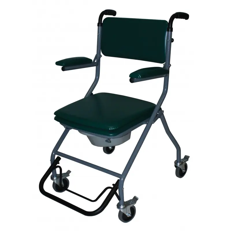 [6380105] Chaise Garde-Robe Pliante sur Roulettes avec Accoudoirs Relevables (Gris)
