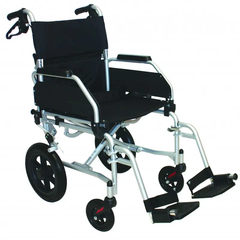 [7000060] Fauteuil de Transfert Pliant avec Accoudoirs et Repose-Pieds Escamotables (40 cm)