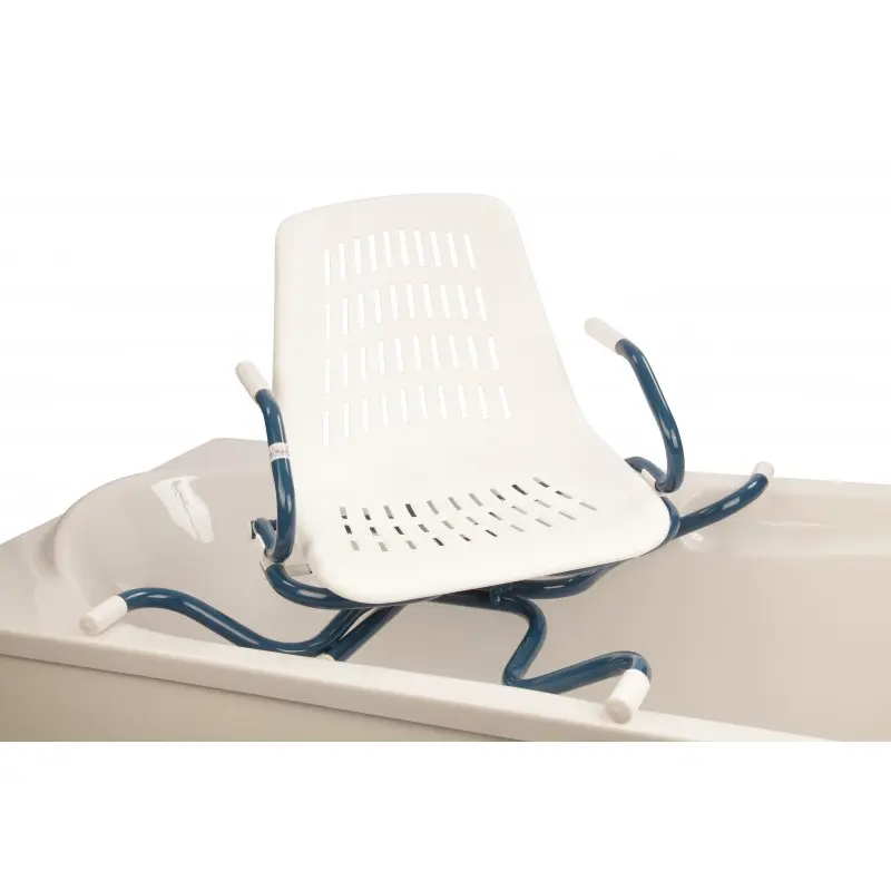 [7000138] Siège de Bain Pivotant 360° avec Accoudoirs Relevables (Bleu pastel)