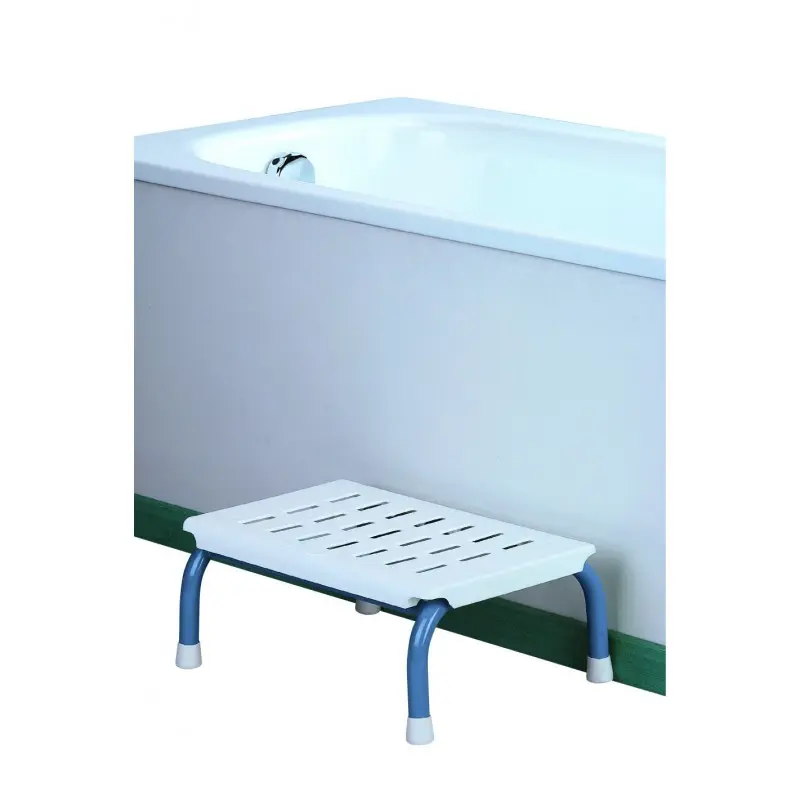 [7000146] Marchepied de Baignoire Antidérapant en Acier Époxy (Bleu pastel)