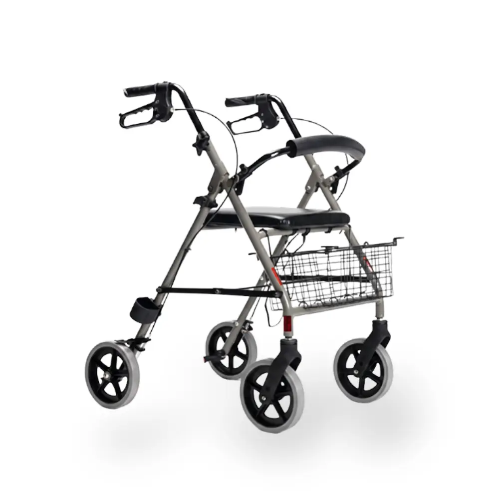 Déambulateur Pliant 4 Roues avec Siège et Panier