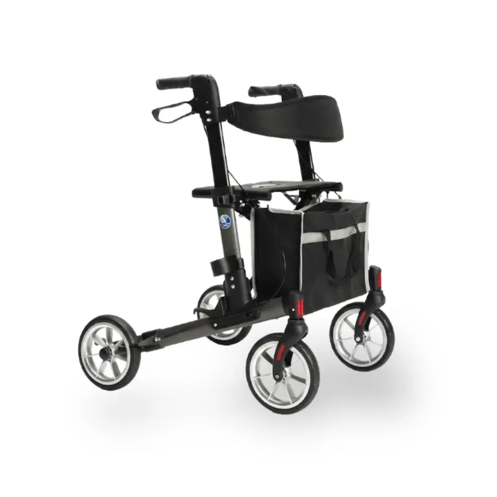 [7000406] Déambulateur Ultra-Léger Pliable avec Panier (Rouge)