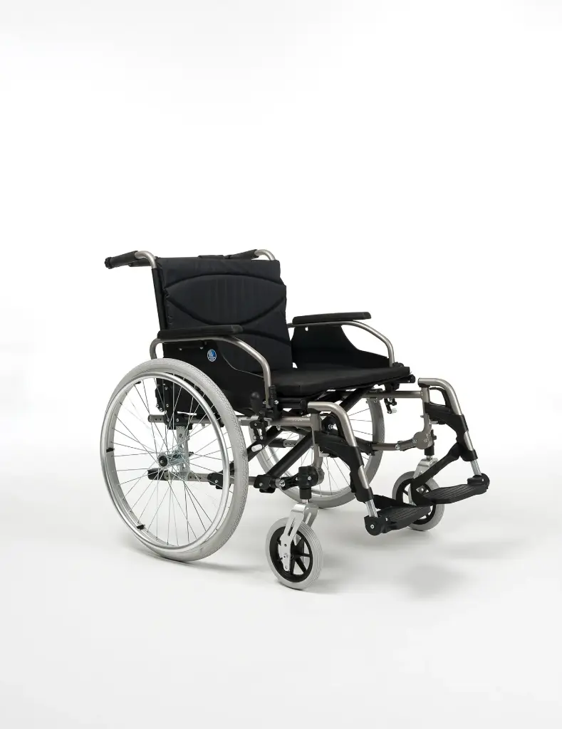 [7000503] Fauteuil Roulant Manuel Renforcé avec Double Croisillon (60 cm, Gris)