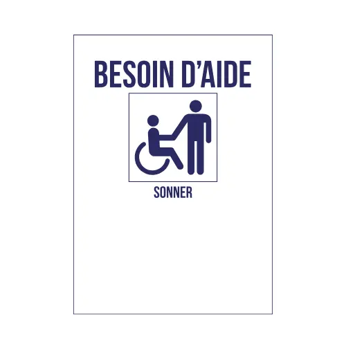 [180641] Plaque pour carillon d'appel - "Besoin d'aide ? Sonner"