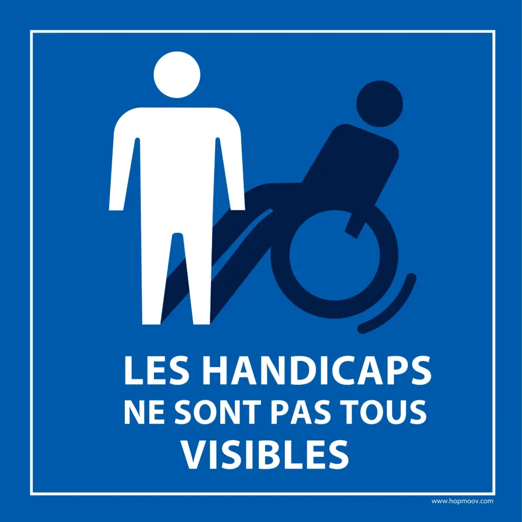 [7017012] Autocollant magnétique PMR – Les handicaps ne sont pas tous visibles (Magnétique, 10 x 10 cm)