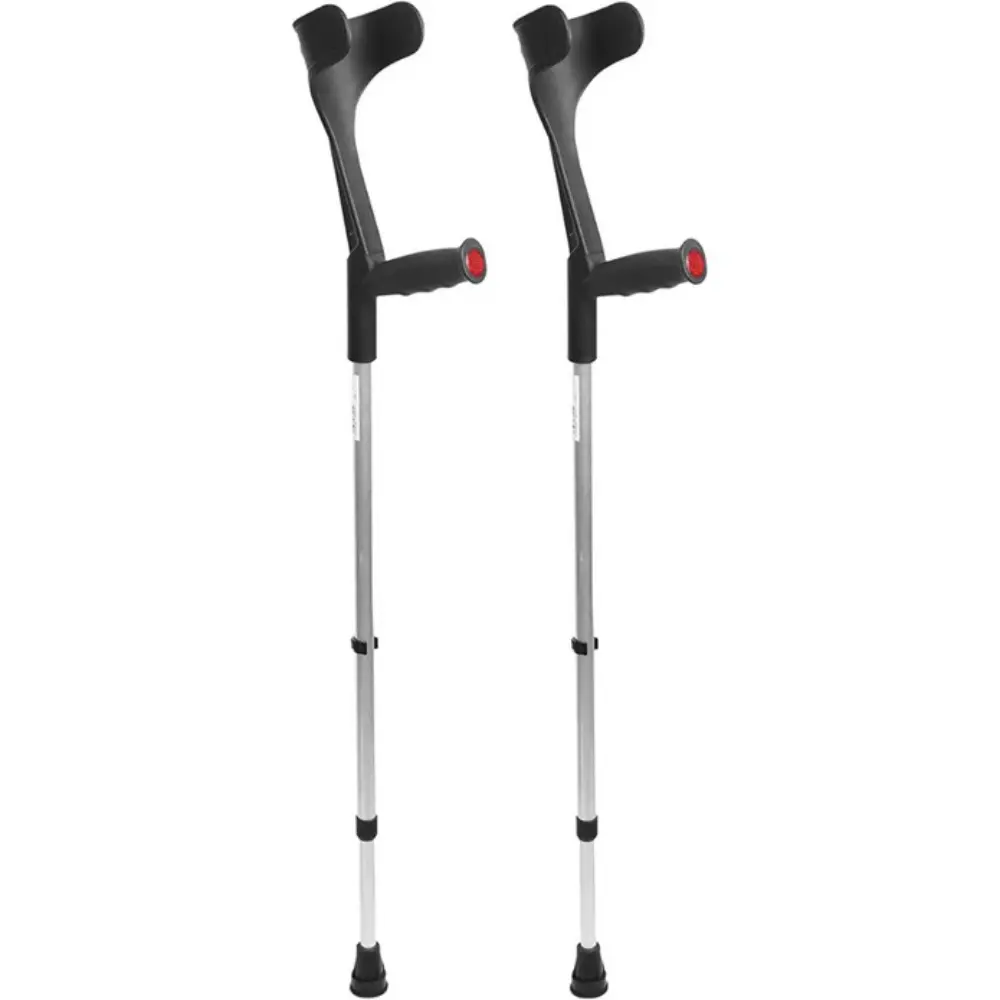 [7007052] Lot de 2 béquilles orthopédiques réglables adulte (Noir)