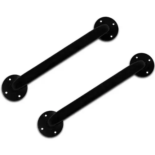 [3181102] Barres d’appui salle de bain à visser (lot de 2) (Noir)