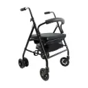 Déambulateur 4 Roues Confort Pliant avec Siège Mémoire de Forme