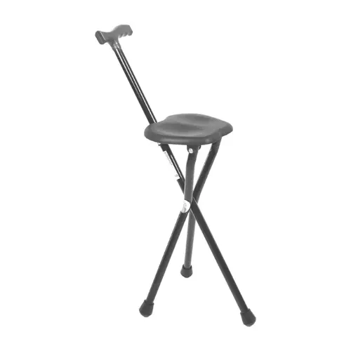 [7017041] Canne Siège Pliante 2 en 1 avec Assise Intégrée