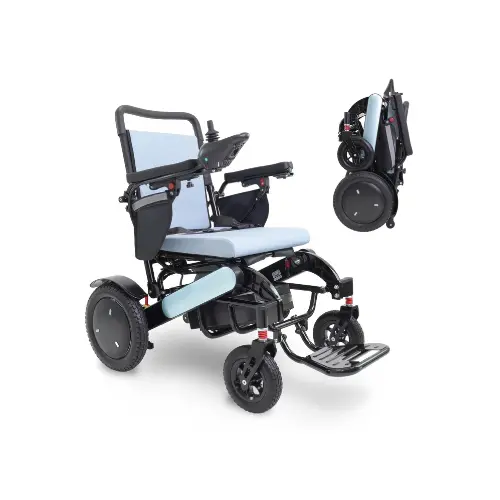 [7017050] Fauteuil Roulant Électrique Pliable (Gris)