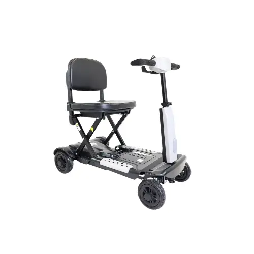 [7017052] Scooter Électrique Pliable 4 Roues avec Batterie Amovible (Noir)