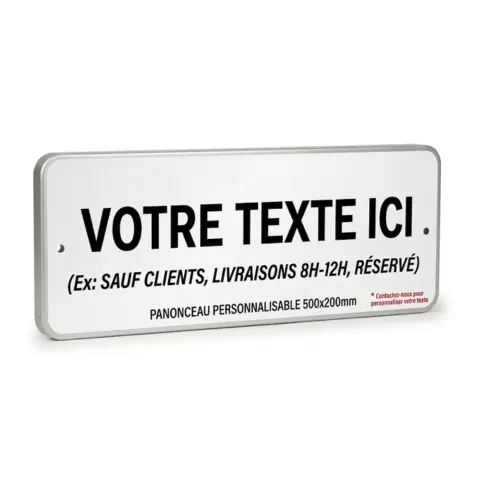 [H2180321] Panonceau Personnalisable Aluminium Rétro-Réfléchissant