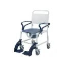 Chaise de Douche 4 en 1 avec Roulettes et Accoudoirs Relevables