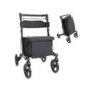Déambulateur Shopping 2-en-1 avec Siège et Panier