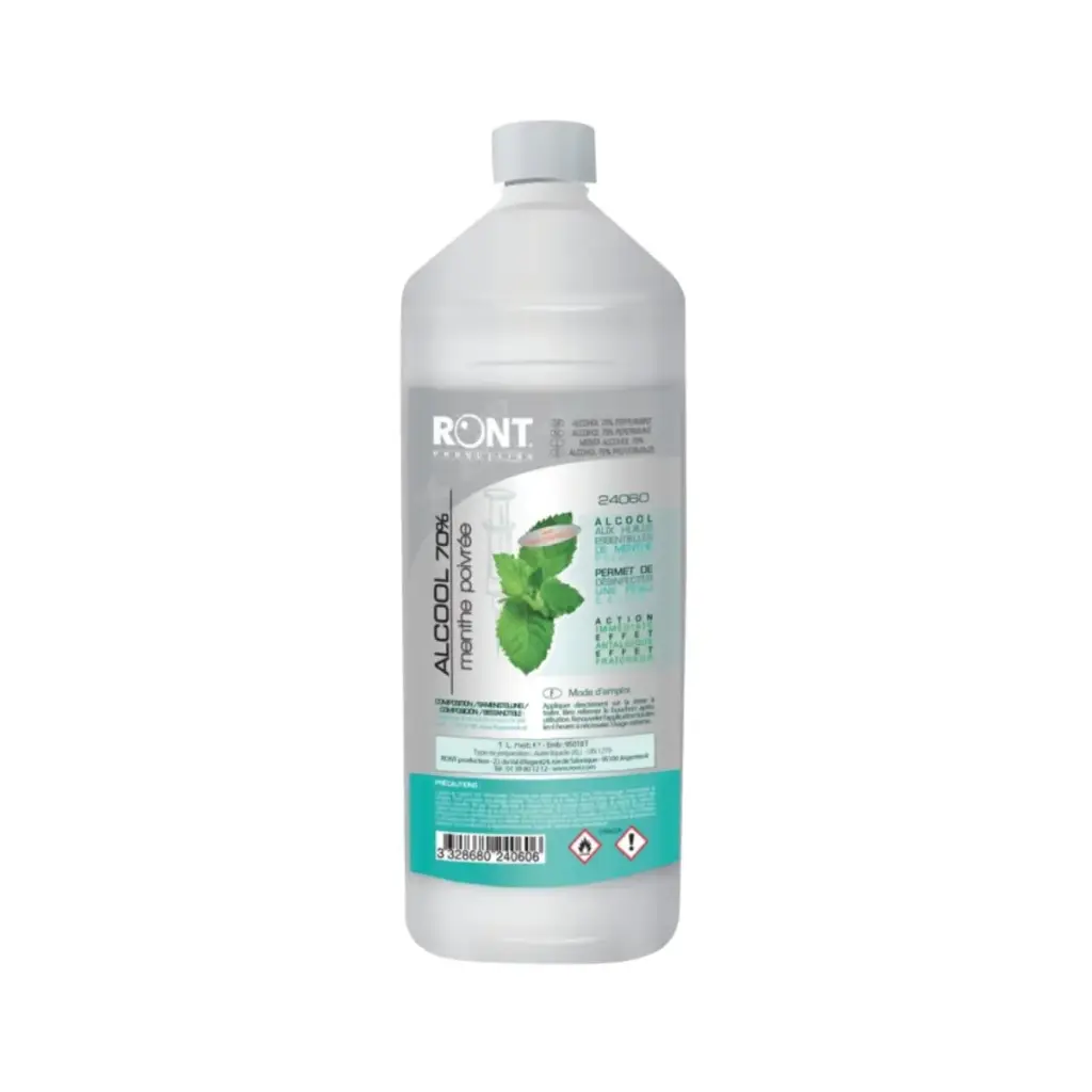 Alcool 70 % menthe poivrée 1 L