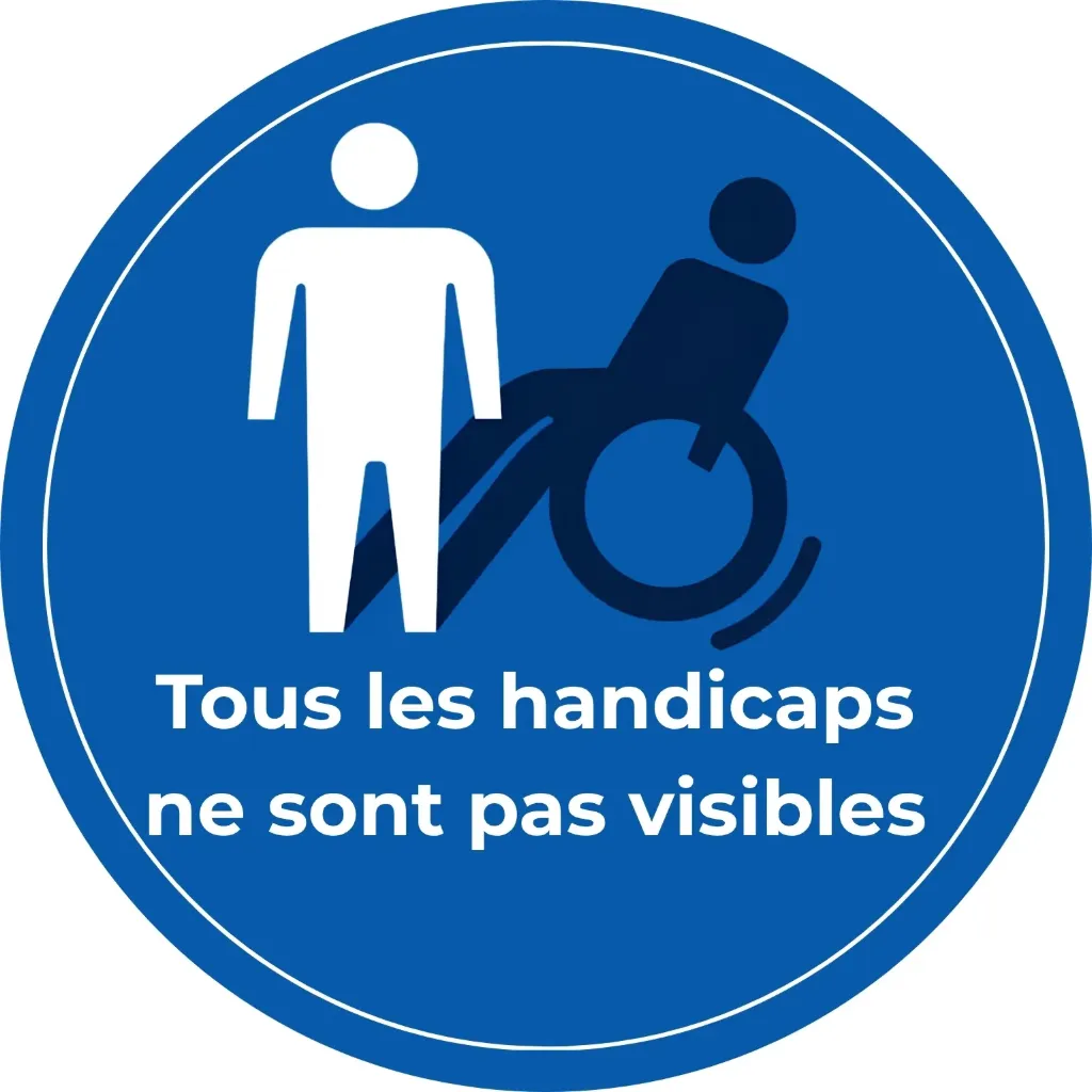 Autocollant magnétique PMR circulaire – Les handicaps ne sont pas tous visibles