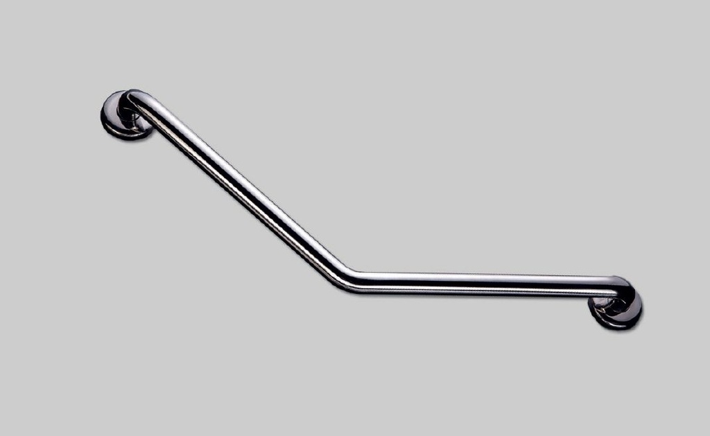 Barre d'appui coudée 135° acier inoxydable 2 points