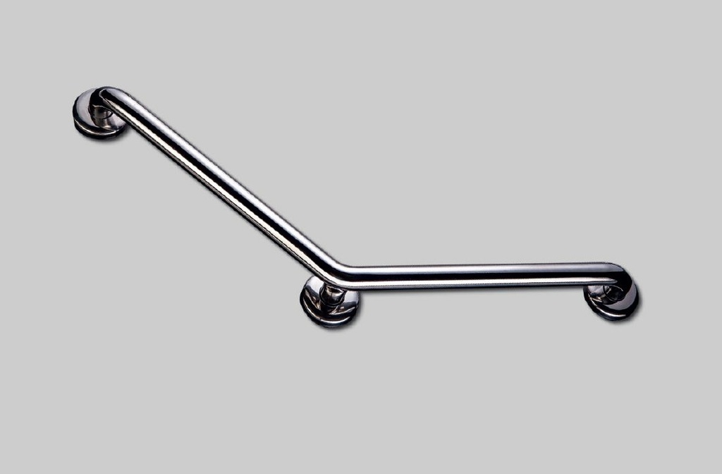 Barre d'appui coudée 135° acier inoxydable 3 points