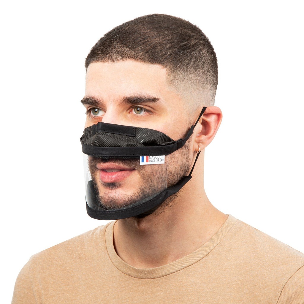 [6880243] Masque inclusif fenêtre bord à bord réglable - Noir