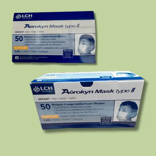 Masques chirurgicaux enfants 3 plis type II - par 50