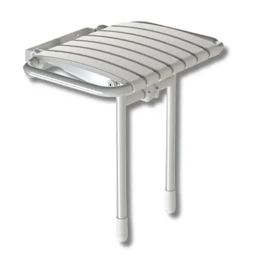 Siège de douche escamotable  2 pieds blanc