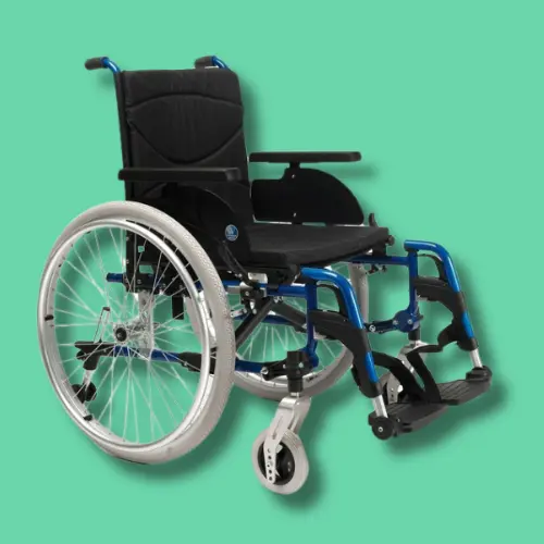 [6380055] Fauteuil roulant pliable  Bleu